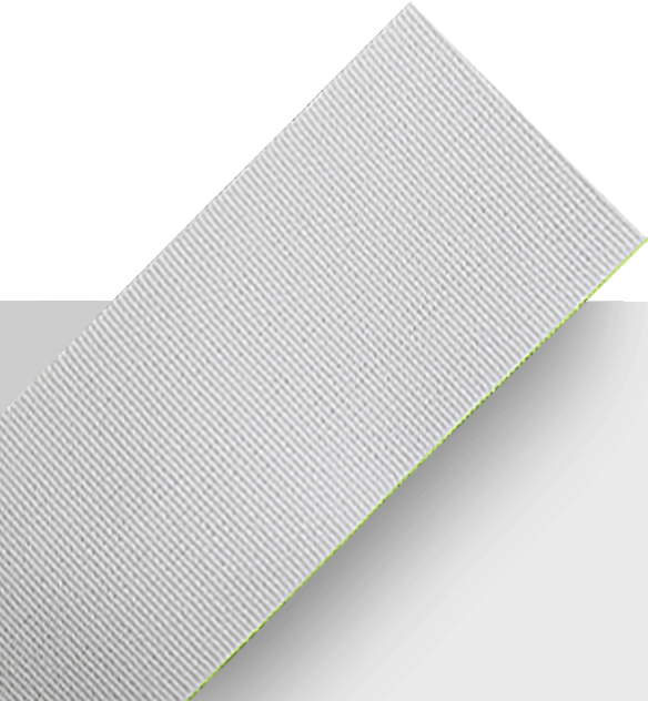 White Protex fabric with a green edge